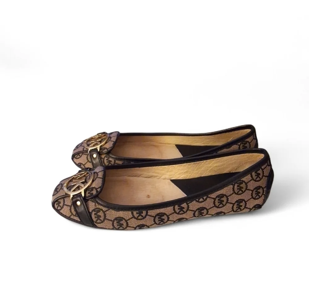 Michael Kors Fulton Moc Flats Monogram Jacquard Logo Loafers w/ Box